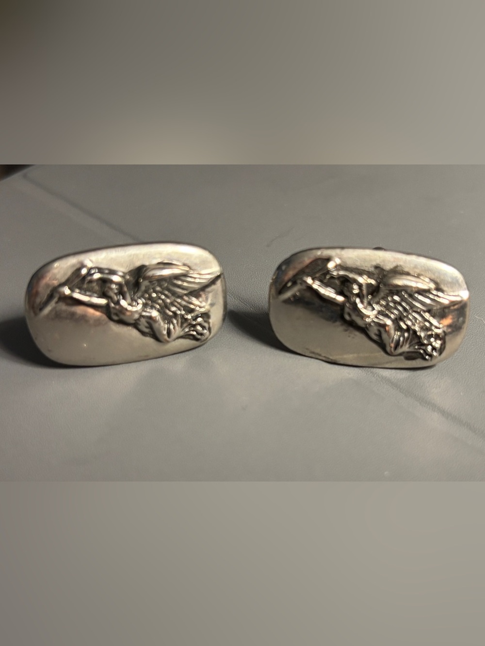 Men’s Silver Tone Angel Cufflinks